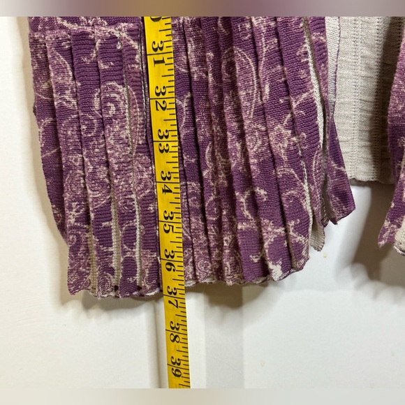 Chicos Cardigan Sweater Womens Purple Paisley Open Long Sleeve Boho Hippie Med 2 - Picture 4 of 14